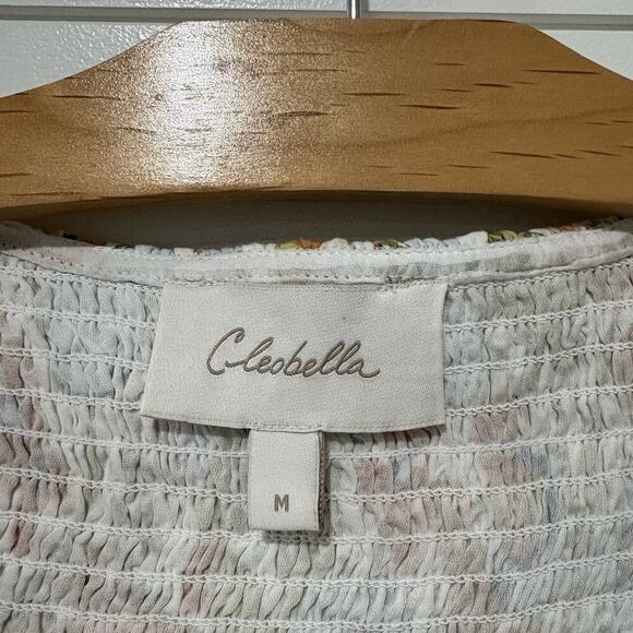 Cleobella | Midi Dress Zoe Floral Sleeveless Smocked Scoop Neck - Size Medium - Picture 5 of 11